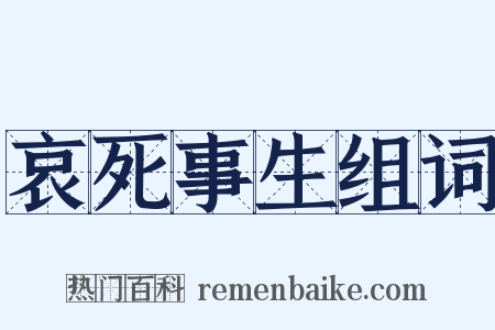 哀死事生组词是什么意思的图片
